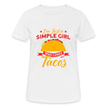 Taco Tacos Mexicain Fast Food Cadeau - T-shirt respirant Femme - blanc - Devant - AI Model Female 172 dark (172cm)