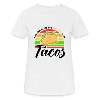 Taco Tacos Mexicain Fast Food Cadeau - T-shirt respirant Femme - blanc - Devant - AI Model Female 172 dark (172cm)