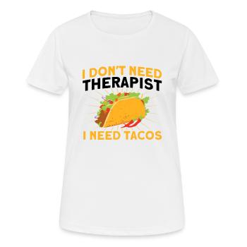 Taco Tacos Mexicain Fast Food Cadeau - T-shirt respirant Femme - blanc - Devant - AI Model Female 172 dark (172cm)