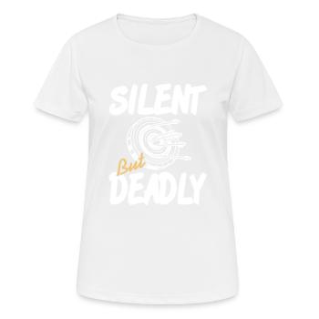 Silent Bud Deadly Awesome Hunter Archery Design - Frauen T-Shirt atmungsaktiv - Weiß - Vorne - AI Model Female 172 dark (172cm)