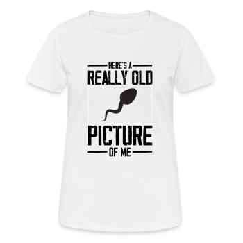 Une vieille photo de moi - disant un design drôle - T-shirt respirant Femme - blanc - Devant - AI Model Female 172 dark (172cm)