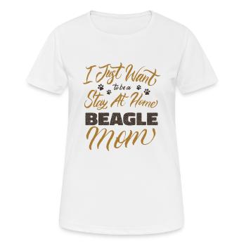 Restez à la maison Beagle Maman - T-shirt respirant Femme - blanc - Devant - AI Model Female 172 dark (172cm)