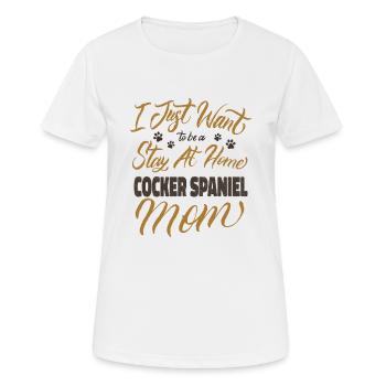 Restez à la maison Cocker Spaniel Maman - T-shirt respirant Femme - blanc - Devant - AI Model Female 172 dark (172cm)