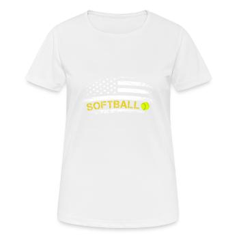 Patriotische Softballteam American Flag - Frauen T-Shirt atmungsaktiv - Weiß - Vorne - AI Model Female 172 dark (172cm)