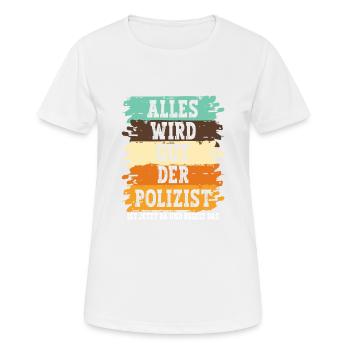 Polizist Polizei - Frauen T-Shirt atmungsaktiv - Weiß - Vorne - AI Model Female 172 dark (172cm)