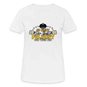 Polizist Polizei - Frauen T-Shirt atmungsaktiv - Weiß - Vorne - AI Model Female 172 dark (172cm)