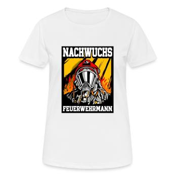 Nachwuchs Feuerwehr Feuerwehrmann - Frauen T-Shirt atmungsaktiv - Weiß - Vorne - AI Model Female 172 dark (172cm)