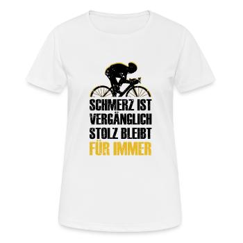 Fahrradsport Rennrad Fahrrad Gravel Zeitfahrrad - Frauen T-Shirt atmungsaktiv - Weiß - Vorne - AI Model Female 172 dark (172cm)