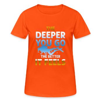 deep sea diving - Women's Breathable T-Shirt - neon orange - Front - AI Model Female 172 dark (172cm)