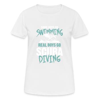 Plongée sous-marine pour garçons - T-shirt respirant Femme - blanc - Devant - AI Model Female 172 dark (172cm)