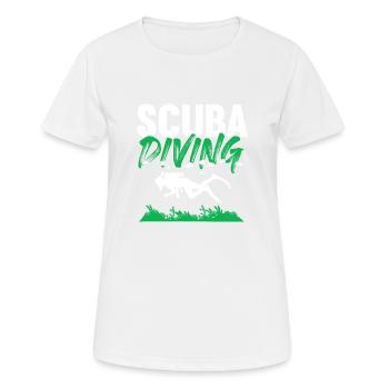 plongée sous-marine - T-shirt respirant Femme - blanc - Devant - AI Model Female 172 dark (172cm)