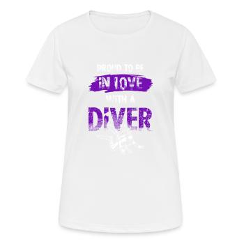 aimer un plongeur - T-shirt respirant Femme - blanc - Devant - AI Model Female 172 dark (172cm)