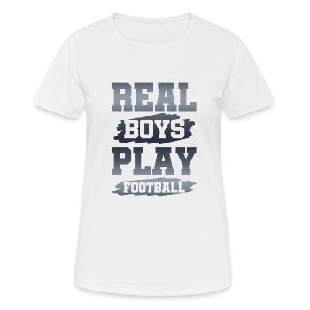 echte jungs football - Frauen T-Shirt atmungsaktiv - Weiß - Vorne - AI Model Female 172 dark (172cm)