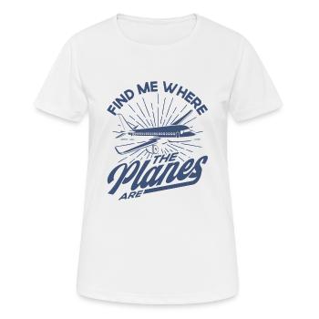 Flugzeug Pilot Flugzeuge Flugzeug Landung Geschenk - Frauen T-Shirt atmungsaktiv - Weiß - Vorne - AI Model Female 172 dark (172cm)