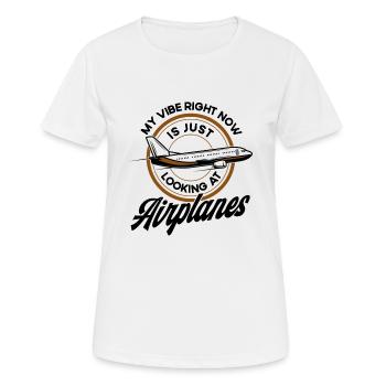 Flugzeug Pilot Flugzeuge Flugzeug Landung Geschenk - Frauen T-Shirt atmungsaktiv - Weiß - Vorne - AI Model Female 172 dark (172cm)