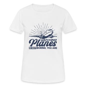 Flugzeug Pilot Flugzeuge Flugzeug Landung Geschenk - Frauen T-Shirt atmungsaktiv - Weiß - Vorne - AI Model Female 172 dark (172cm)