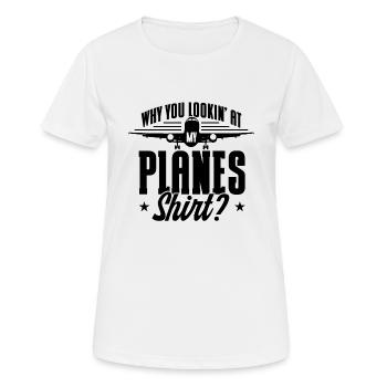 Flugzeug Pilot Flugzeuge Flugzeug Landung Geschenk - Frauen T-Shirt atmungsaktiv - Weiß - Vorne - AI Model Female 172 dark (172cm)