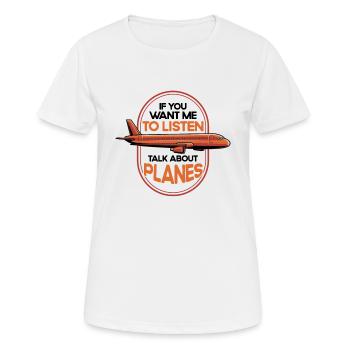 Flugzeug Pilot Flugzeuge Flugzeug Landung Geschenk - Frauen T-Shirt atmungsaktiv - Weiß - Vorne - AI Model Female 172 dark (172cm)