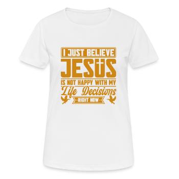 Jesus Bible Christian Religious Church Gift - Women's Breathable T-Shirt - white - Front - AI Model Female 172 dark (172cm)