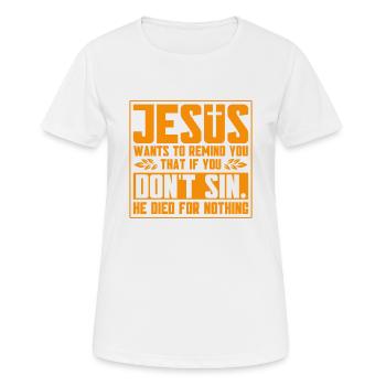 Jesus Bible Christian Religious Church Gift - Women's Breathable T-Shirt - white - Front - AI Model Female 172 dark (172cm)