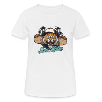 San Mateo California USA Palm Trees Skate Beach - Frauen T-Shirt atmungsaktiv - Weiß - Vorne - AI Model Female 172 dark (172cm)
