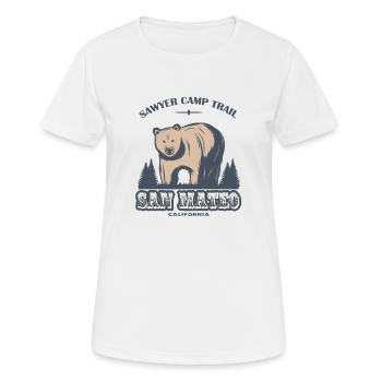 Sawyer Camp Trail San Mateo Kalifornien Bärenwald - Frauen T-Shirt atmungsaktiv - Weiß - Vorne - AI Model Female 172 dark (172cm)