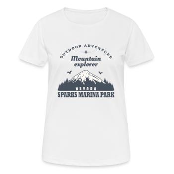 Sparks Marina Park Nevada Mountain Explorer - Frauen T-Shirt atmungsaktiv - Weiß - Vorne - AI Model Female 172 dark (172cm)