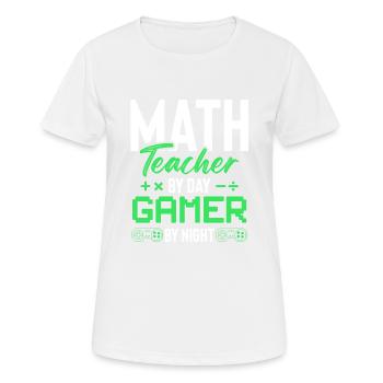 math teacher and gamer - Women's Breathable T-Shirt - white - Front - AI Model Female 172 dark (172cm)