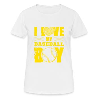 ich liebe baseball jungen - Frauen T-Shirt atmungsaktiv - Weiß - Vorne - AI Model Female 172 dark (172cm)