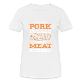 spruch de grillades de porc - T-shirt respirant Femme - blanc - Devant - AI Model Female 172 dark (172cm)