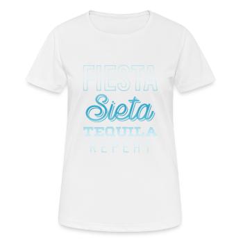 fiesta sieta tequila repeat - Frauen T-Shirt atmungsaktiv - Weiß - Vorne - AI Model Female 172 dark (172cm)