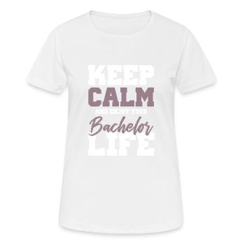 keep calm bachelor - Women's Breathable T-Shirt - white - Front - AI Model Female 172 dark (172cm)