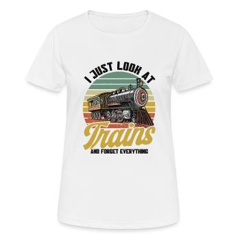 Modellbahn Zug Lokomotiven Geschenk - Frauen T-Shirt atmungsaktiv - Weiß - Vorne - AI Model Female 172 dark (172cm)