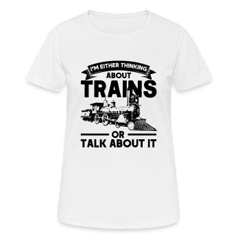 Modellbahn Zug Lokomotiven Geschenk - Frauen T-Shirt atmungsaktiv - Weiß - Vorne - AI Model Female 172 dark (172cm)
