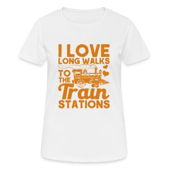 Modellbahn Zug Lokomotiven Geschenk - Frauen T-Shirt atmungsaktiv - Weiß - Vorne - AI Model Female 172 dark (172cm)