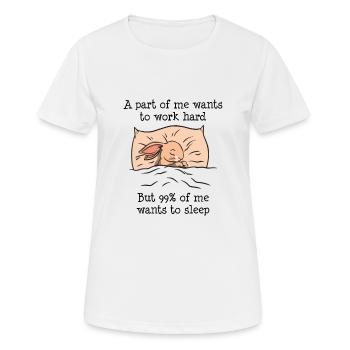 Une partie de moi veut travailler Rabbit - T-shirt respirant Femme - blanc - Devant - AI Model Female 172 dark (172cm)