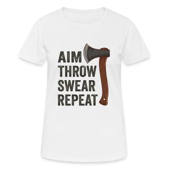 Lancer de hache Jurer Répéter Lancer de hache - T-shirt respirant Femme - blanc - Devant - AI Model Female 172 dark (172cm)
