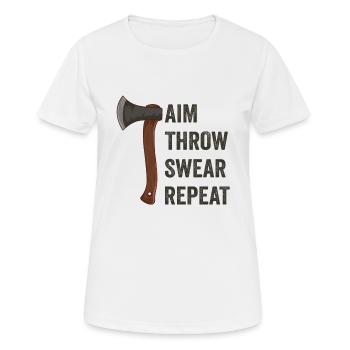 Lancer de hache Jurer Répéter Lancer de hache - T-shirt respirant Femme - blanc - Devant - AI Model Female 172 dark (172cm)