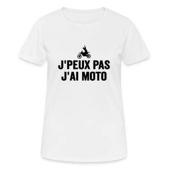 Je Peux Pas J'ai Moto Humour Cadeau Anniversaire - T-shirt respirant Femme - blanc - Devant - AI Model Female 172 dark (172cm)