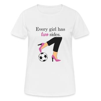 Fussballerin Fussballspielerin Frauenfussball - Frauen T-Shirt atmungsaktiv - Weiß - Vorne - AI Model Female 172 dark (172cm)