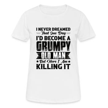 Sinistre vieil homme Grand-père Griesgram Méchant grand-père - T-shirt respirant Femme - blanc - Devant - AI Model Female 172 dark (172cm)