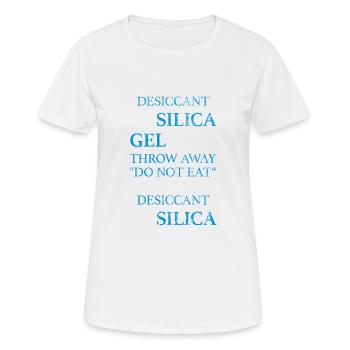 Gel de silice déshydratant Meme Ne pas manger de - T-shirt respirant Femme - blanc - Devant - AI Model Female 172 dark (172cm)