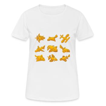 Ancient Astronaut Theorie Quimbaya Flugzeug - Frauen T-Shirt atmungsaktiv - Weiß - Vorne - AI Model Female 172 dark (172cm)