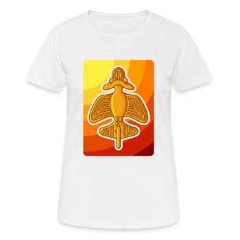 Ancient Astronaut Theorie Quimbaya Flugzeug - Frauen T-Shirt atmungsaktiv - Weiß - Vorne - AI Model Female 172 dark (172cm)