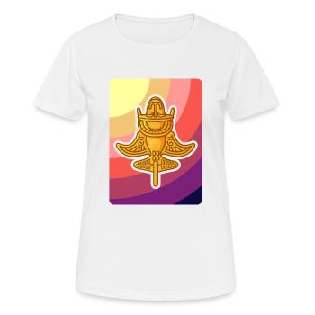 Ancient Astronaut Theorie Quimbaya Flugzeug - Frauen T-Shirt atmungsaktiv - Weiß - Vorne - AI Model Female 172 dark (172cm)
