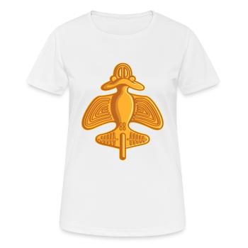 Ancient Astronaut Theorie Quimbaya Flugzeug - Frauen T-Shirt atmungsaktiv - Weiß - Vorne - AI Model Female 172 dark (172cm)