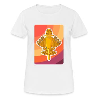 Ancient Astronaut Theorie Quimbaya Flugzeug - Frauen T-Shirt atmungsaktiv - Weiß - Vorne - AI Model Female 172 dark (172cm)