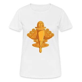 Ancient Astronaut Theorie Quimbaya Flugzeug - Frauen T-Shirt atmungsaktiv - Weiß - Vorne - AI Model Female 172 dark (172cm)