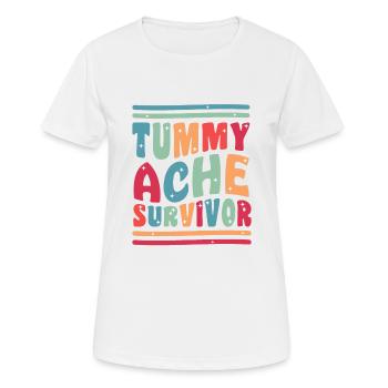 Bauchschmerzen Survivor Lustig - Frauen T-Shirt atmungsaktiv - Weiß - Vorne - AI Model Female 172 dark (172cm)