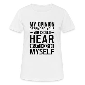Humour Drôle de dire Sarcasme Opinion - T-shirt respirant Femme - blanc - Devant - AI Model Female 172 dark (172cm)